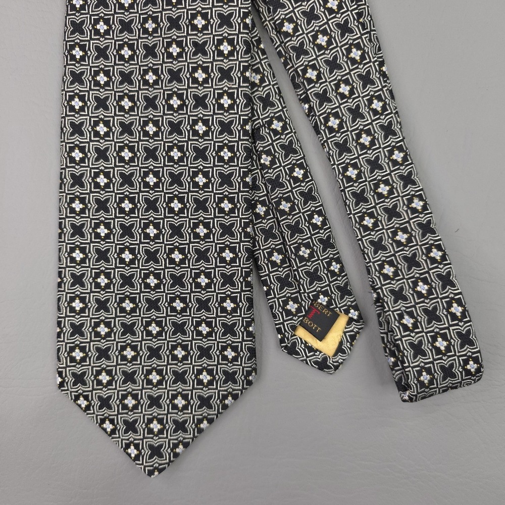 Robert‎ Talbott Tie Mens Best Of Class Black Silk Geometric Woven USA Nordstrom